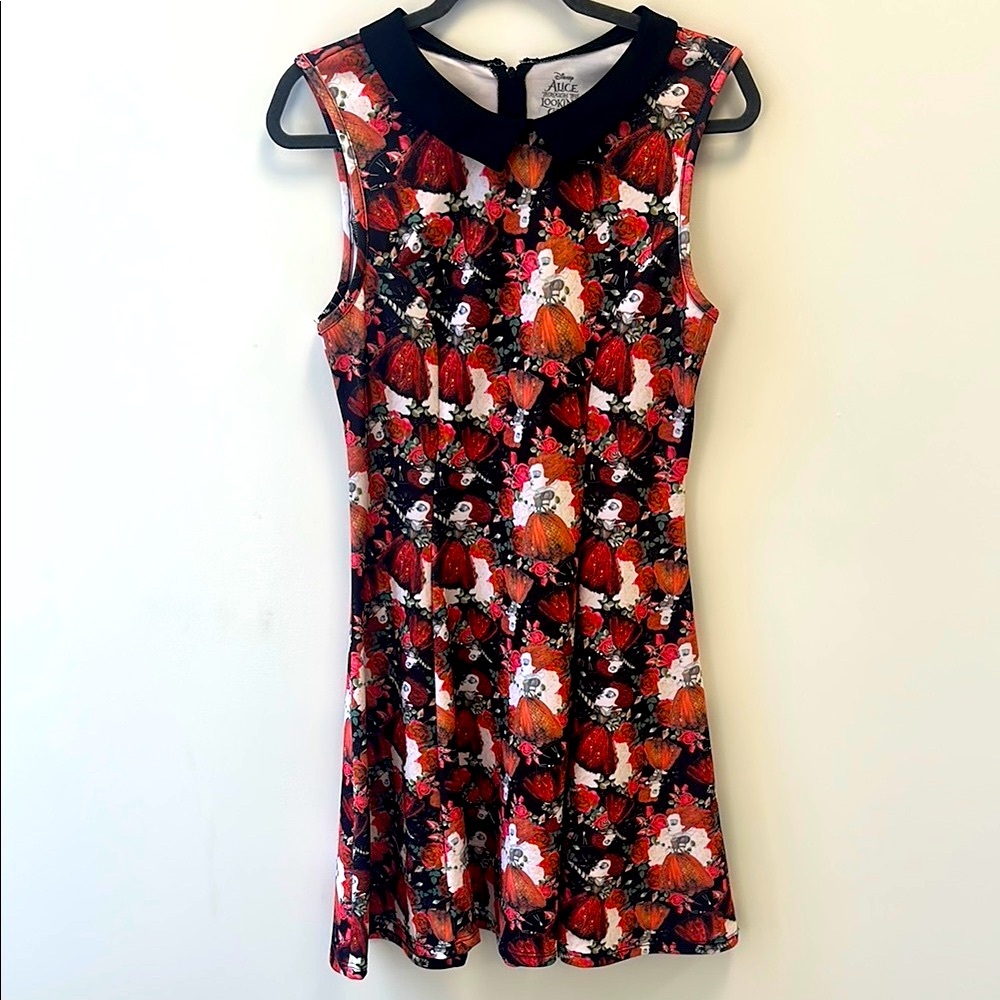 Disney Sz L Alice Through the Looking Glass Sleeveless Dress w/Peter Pan Collar